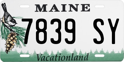 ME license plate 7839SY