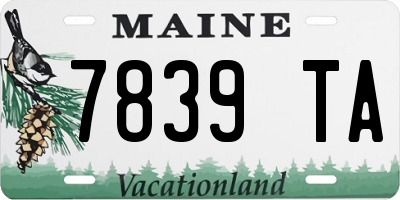 ME license plate 7839TA