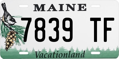 ME license plate 7839TF