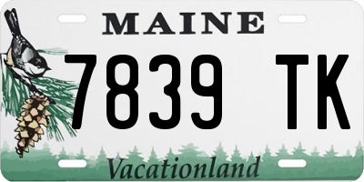 ME license plate 7839TK