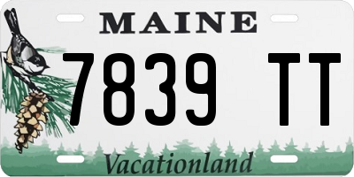 ME license plate 7839TT