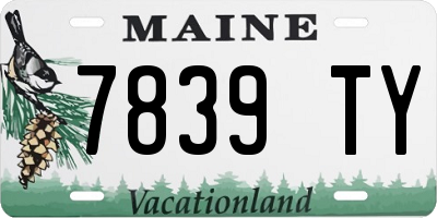 ME license plate 7839TY