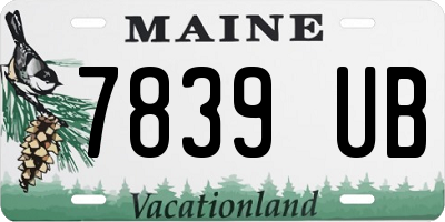 ME license plate 7839UB