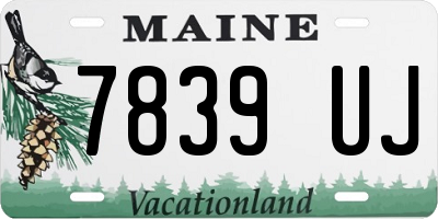 ME license plate 7839UJ