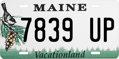 ME license plate 7839UP