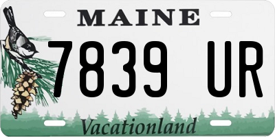 ME license plate 7839UR