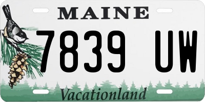 ME license plate 7839UW