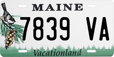 ME license plate 7839VA
