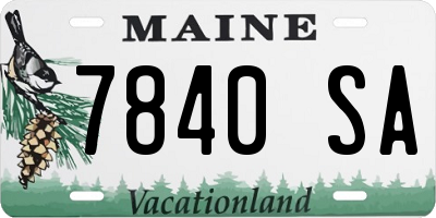 ME license plate 7840SA