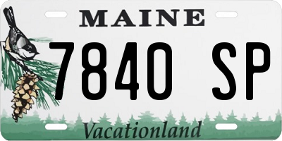 ME license plate 7840SP