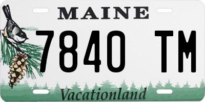 ME license plate 7840TM