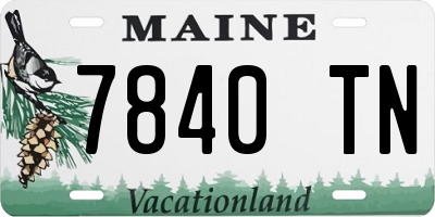 ME license plate 7840TN