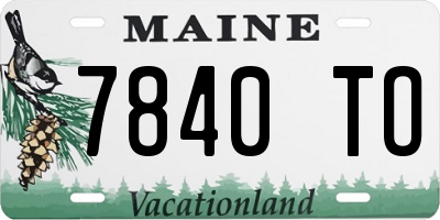 ME license plate 7840TO