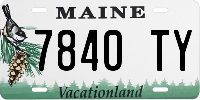 ME license plate 7840TY