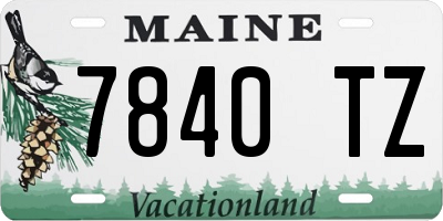 ME license plate 7840TZ