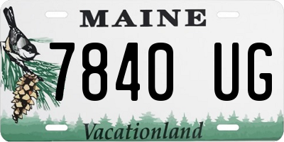 ME license plate 7840UG