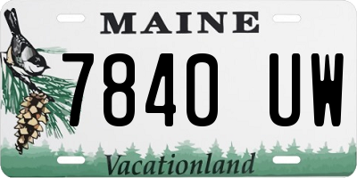 ME license plate 7840UW