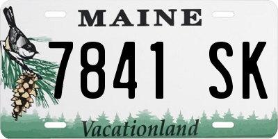 ME license plate 7841SK