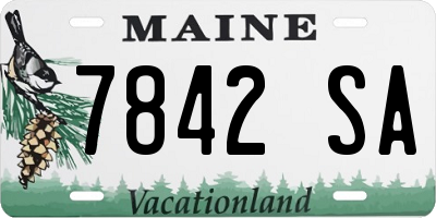 ME license plate 7842SA