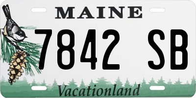 ME license plate 7842SB