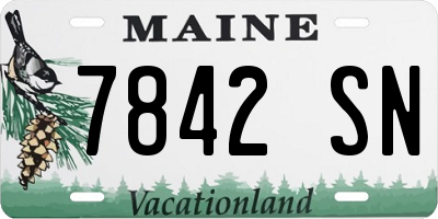 ME license plate 7842SN