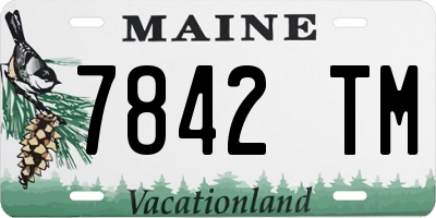 ME license plate 7842TM
