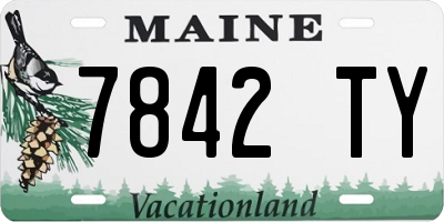 ME license plate 7842TY