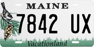 ME license plate 7842UX