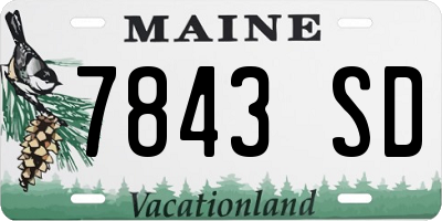 ME license plate 7843SD