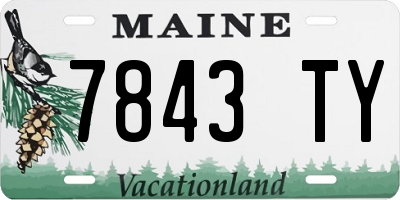 ME license plate 7843TY