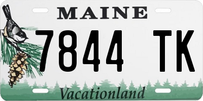ME license plate 7844TK