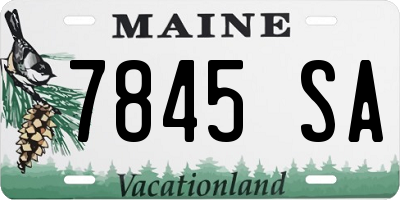 ME license plate 7845SA