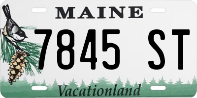 ME license plate 7845ST