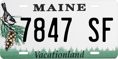ME license plate 7847SF