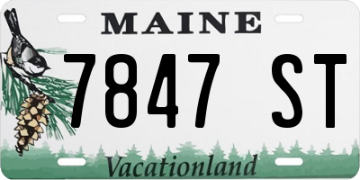 ME license plate 7847ST