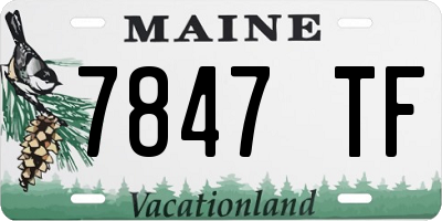 ME license plate 7847TF