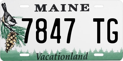 ME license plate 7847TG