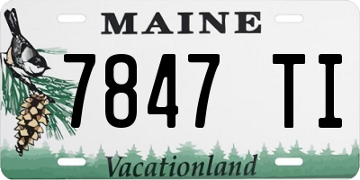 ME license plate 7847TI