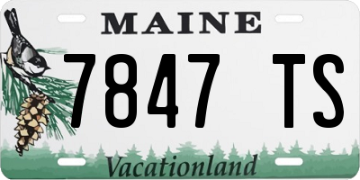 ME license plate 7847TS