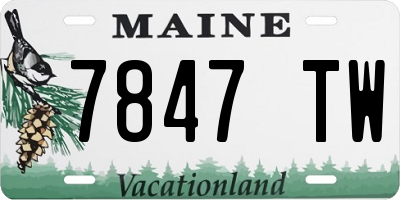 ME license plate 7847TW