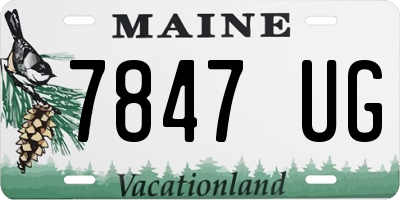 ME license plate 7847UG