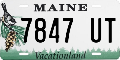 ME license plate 7847UT