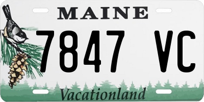 ME license plate 7847VC