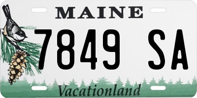 ME license plate 7849SA