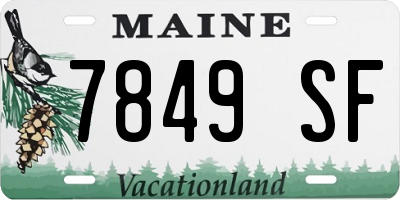 ME license plate 7849SF