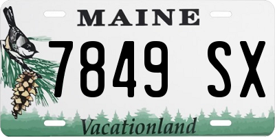 ME license plate 7849SX