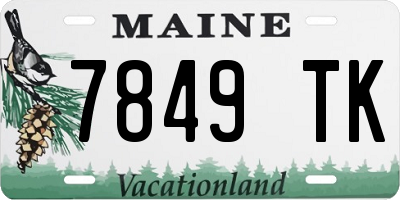 ME license plate 7849TK