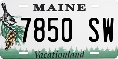 ME license plate 7850SW