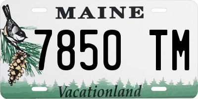 ME license plate 7850TM