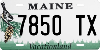 ME license plate 7850TX